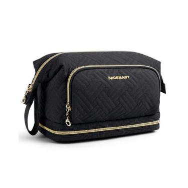 Imagem de Bolsa de maquiagem BAGSMART Travel Cosmetic Organizer preta para mulhe