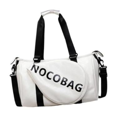Imagem de oshhni Bolsa de tênis Tote Multiuso para Jogadores Leve Equipamentos Esportivos Mulheres Homens Portátil com Alça de Ombro Bolsa de Viagem para Badminton, Branco