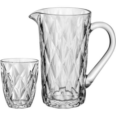 Imagem de Jogo 7 peças jarra/copos para refresco água home&co eco crystal 270ml/