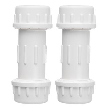 Imagem de DONWARE Acoplamento de compressão de PVC de 11/5.1 cm, conexão adaptadora de encaixes de tubos, tubulação de conexão rápida de união e reparos de tubos de PVC, NSF Schedule 40 ASTM D2466 branco