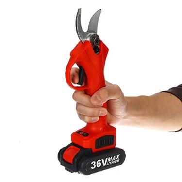 Imagem de Tesoura de poda elétrica 36V recarregável, aparador de poda com 2 baterias de lítio, cortador de lâmina afiada sem fio, tesoura de jardim ou gramado