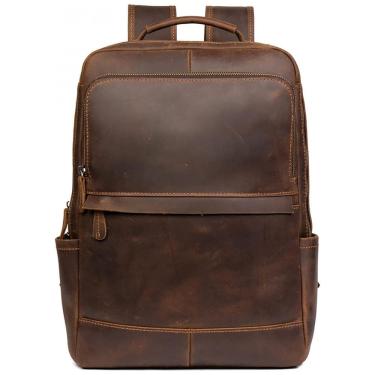 Imagem de Mochila Masculina para Laptop de Couro, PAHVRION, Marrom