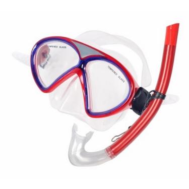 Imagem de Kit Mergulho Máscara e Snorkel Winmax Silicone - Vermelho - WMB07521A - Ahead Sports