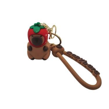Imagem de Chaveiro Pingente Capivara Emborrachado Brinquedo Decorativo Escolar Mochila Estojo Bolsa