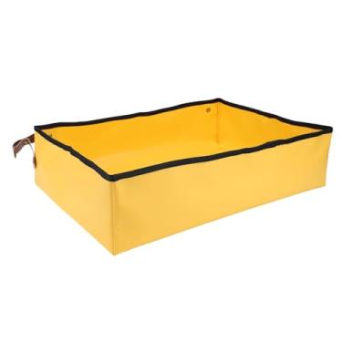 Imagem de GLOGLOW Caixa Dobrável da Maca do Gato, Caixa Portátil da Maca do Curso do Forro de Oxford Com Ganchos para Gatos Gatinhos, Carro de Acampamento Hotel Avião Rv (Amarelo Grande)