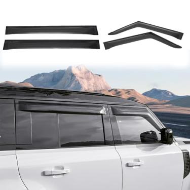 Imagem de Para Land Rover Defender 110 2020-2025 Janela Lateral Defletores de Vento Sun Rain Guard Ventilação Sombra Janela Viseiras Acessórios de Carro 4 peças