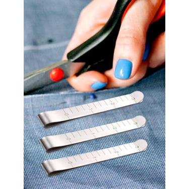 Imagem de 20 peças de clipes de bainha de aço inoxidável, clipes de costura de 7,6 cm, régua de medição, ferramenta de bainha de metal