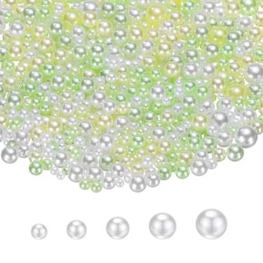 Imagem de PATIKIL 1000 peças de pérolas sem orifícios, mini pérola sintética redonda de 3 mm, 4 mm, 5 mm, 6 mm, 8 mm, para arte, artesanato, joias, preenchimento, vaso de unhas, festa de casamento, aniversário