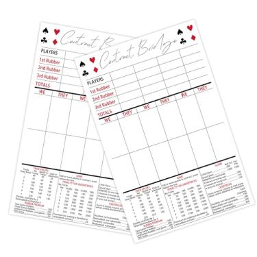 Imagem de Topabel Blocos de pontuação Contract Bridge, suprimentos de cartas de pontuação de jogo de 14 x 21 cm para Ponte, 3 blocos, 50 folhas cada, branco