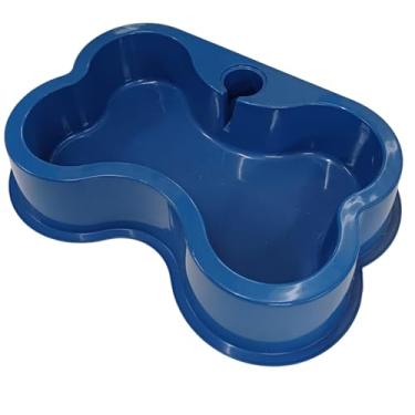 Imagem de Bebedor bebedouro pote osso pet cão gato cachorro azul