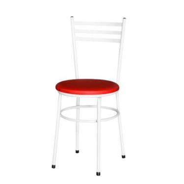 Imagem de Cadeira Epoxi Branca Para Cozinha - Laumar, Vermelho
