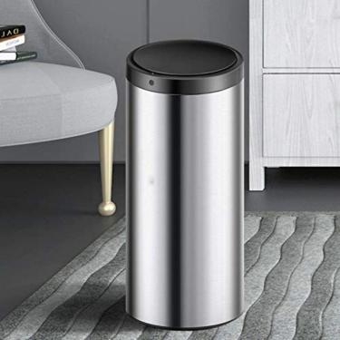 Imagem de Lixeira Automática Redonda 50l Com Sensor Prática E Moderna Preta