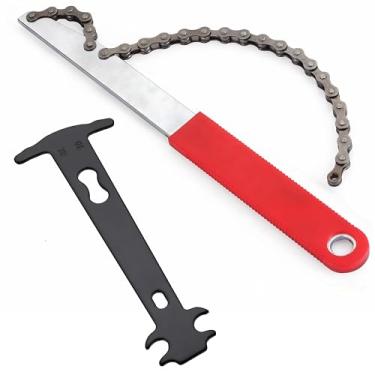 Imagem de Conjunto de ferramentas de remoção de cassete de corrente – Kit de ferramentas de bicicleta de chicote de corrente com chave e removedor de anel de bloqueio compatível