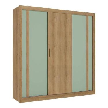 Imagem de Guarda Roupa Casal Ibiza 3 Portas Capuccino Menta Flex - Thb