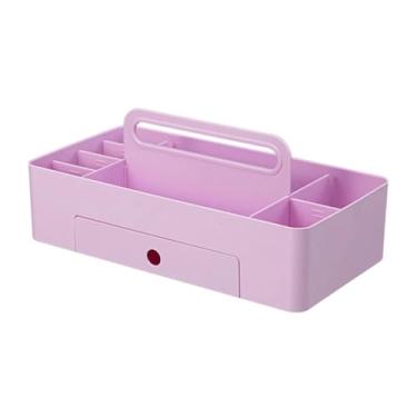 Imagem de KiBcsLic Organizador de maquiagem, cesto de armazenamento para chuveiro, organizador de armazenamento com divisórias para dormitório, armário, prateleira,