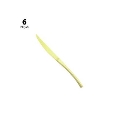 Imagem de Conjunto de 6 Facas para Mesa Wolff Berna de Aço Inox Champanhe Fosco