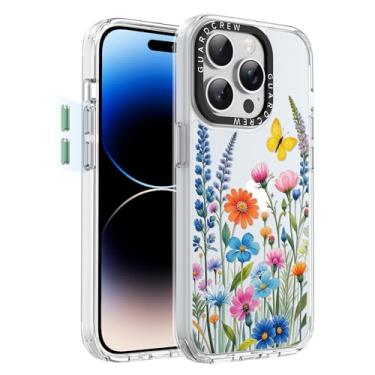 Imagem de GuardCrew Capa para iPhone 14 Pro, [proteção contra quedas de grau militar de 3,5 m à prova de colisão] [antiamarelamento e antidescasca] Capa de telefone fina à prova de choque transparente de TPU