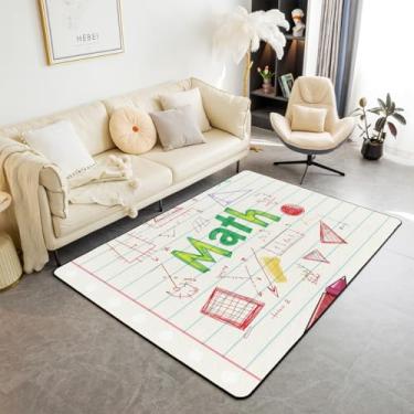 Imagem de Erosebridal Tema matemático Tapetes de sala de estar Tapetes de área de equação de matemática 3x5 geometria matemática estilo ciência tapete corredor antiderrapante fórmula matemática tapete de acento fórmula ciência tapete de área para cabeceira cozinha