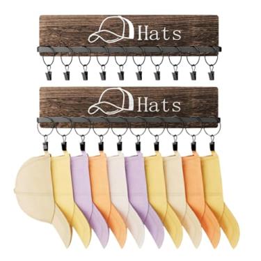 Imagem de Cabide de Parede para Chapéus - Organizador Multifuncional 2 Peças - Organizador de Chapéus para Entrada | Para Roupas Chaves Bolsas Casa Quarto Cozinha Banheiro Entrada