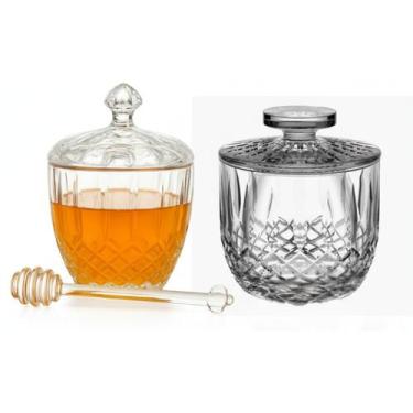 Imagem de Kit Mantegueira Meleira Vidro Mel Mantega Mesa Posta - Mek