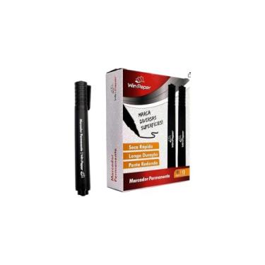 Imagem de Caneta Marcador Permanente para Retroprojetor, Preto, Polipropileno, 13,5cm x 3cm, Secagem Rápida, 12 Unidades