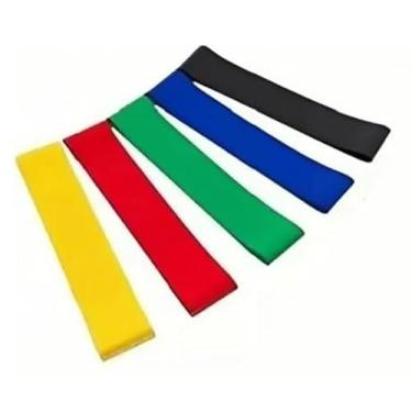 Imagem de Kit Mini Band 5 Faixas Elásticas de Tensão Muscular para Treino(5)