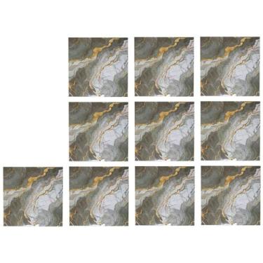 Imagem de Placa Adesiva Marmore 3D kit 10 uni Obra Reforma Casa Cozinha Quarto S