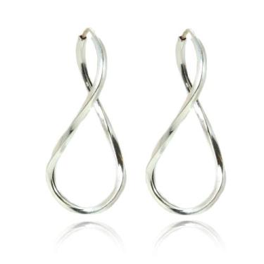 Imagem de Brinco Argola Infinito Prata Legitima 925 - Lojas La&Ny Pratas