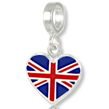 Imagem de Berloque Charms Bandeira Coração Paises Nações Prata 925 - La&Ny Prata