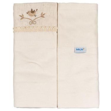 Imagem de Manta Flanelada Lisa com Vira Bordada para Bebê 79cm x 80cm - BABY JOY