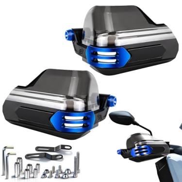 Imagem de Capa universal de proteção de mão para motocicleta e protetor de mão de liga de alumínio vermelho para bicicleta suja, motocicletas, quadriciclos - azul