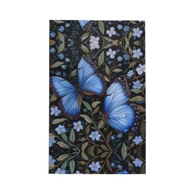 Imagem de XLLingL Toalhas de cozinha de waffle com estampa de borboletas azuis, panos de prato de microfibra, perfeitos para decoração e limpeza de cozinha - 1 peça