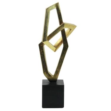 Imagem de Lukitas Escultura decorativa de fita abstrata, decoração de estátua geométrica de arte, estatueta de fita dançante para exibição de prateleira de mesa de escritório em casa moderna, resina