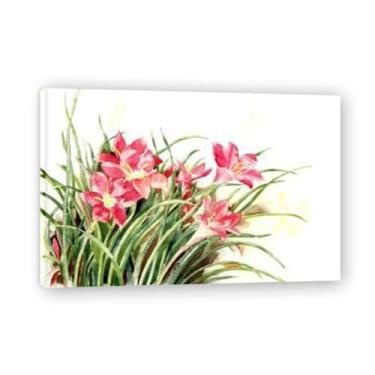 Imagem de Arte de parede em tela de lírios e borboletas rosa Charles Demuth - Reprodução de pintura a óleo abstração geométrica, design de interiores colorido ousado 20 x 30 cm emoldurado