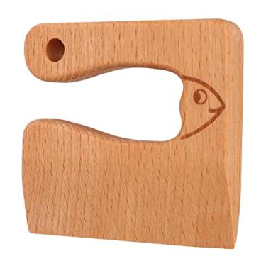 Imagem de SPYMINNPOO Brinquedo Cortador de Madeira Seguro para Crianças para Crianças, Ferramentas de Cozinha Montessori para Corte de Frutas Vegetais, Adequado para de 2 a 8 Anos, Material de Faia (Peixe)