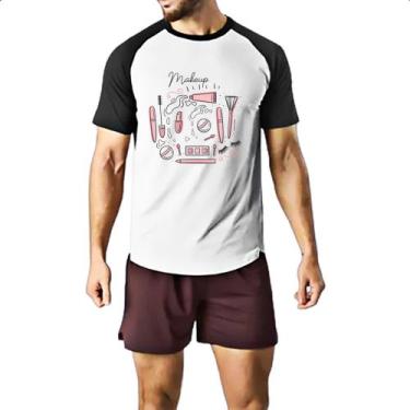 Imagem de Camiseta Raglan Makeup pinceis e bases - Alearts, P
