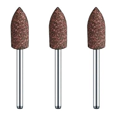 Imagem de Kit 3 Ponta Montada 8Mm Bala Borracha E Abrasivos Haste 3Mm