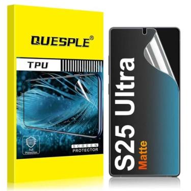 Imagem de QUESPLE Pacote com 2 protetores de tela ultra fosco para Samsung Galaxy S25 [sem vidro], transparente HD, antiarranhões, antirreflexo, suporta desbloqueio de impressão digital