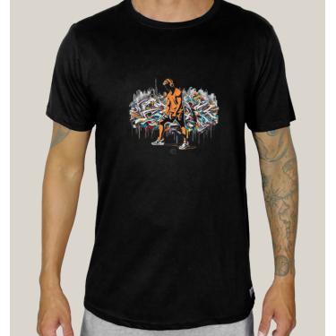 Imagem de Camiseta Academia Masculina Algodão Prime WSS Gym Graffiti Orange