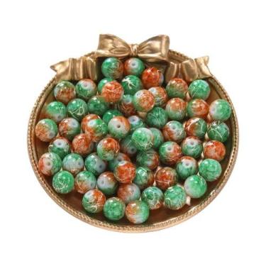 Imagem de Contas De Vidro Redondas Com Padrões Coloridos 20-100pçs 4-10mm Espaça