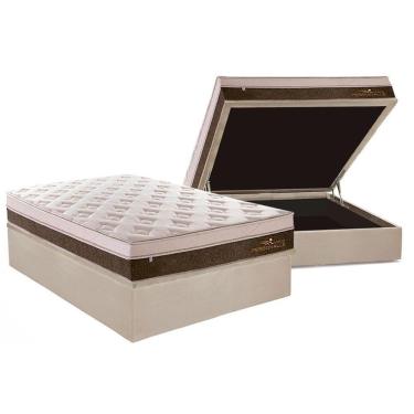 Imagem de Cama Box Baú Casal: Colchão Molas Masterpocket Ensacadas Plumatex Personalle + Base Clean(138X188)