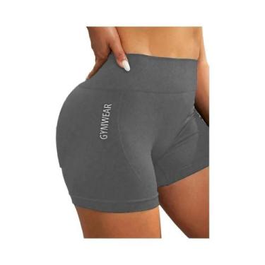 Imagem de Shorts femininos de treino de cintura alta, calças curtas de ioga - NO