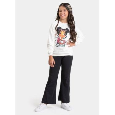 Imagem de Conjunto Inverno Menina Natural Blusão em Moletom e Calça Bailarina Ga