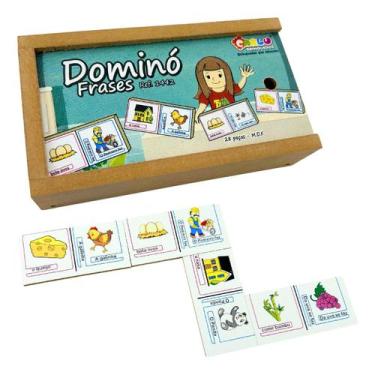 Imagem de Dominó Frases Jogo Pedagógico Alfabetização Brinquedos Educativos Infa