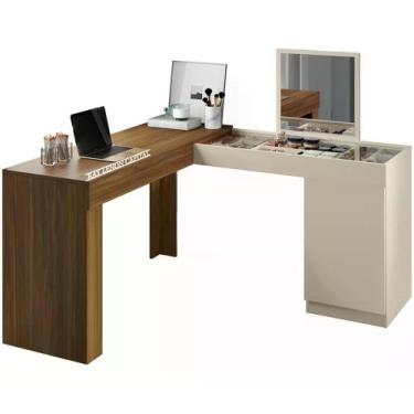 Imagem de Escrivaninha Penteadeira De Canto 3003023 Freijo Off White MBL - Moble