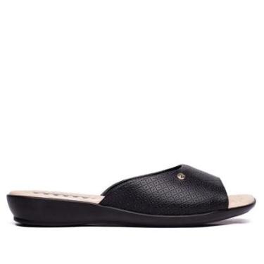 Imagem de Tamanco Feminino Piccadilly Rasteira Wide Fit Preto/Bege-Feminino