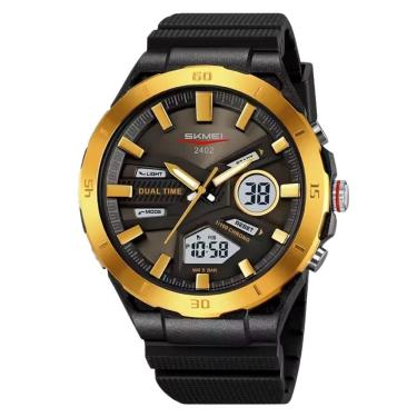 Imagem de Relógio Masculino Skmei AnaDigi 2402 Dourado e Preto