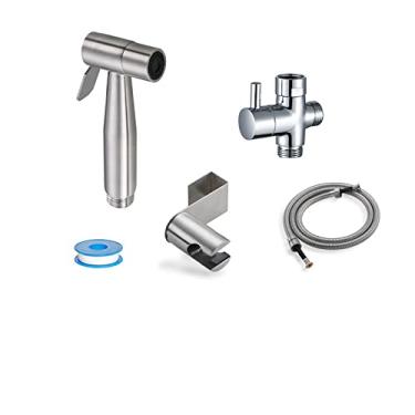 Imagem de Conjunto de pulverizador de bidê portátil para torneira de bidê de aço inoxidável para banheiro pulverizador manual de chuveiro autolimpante, conjunto de pulverizador de bidê, china