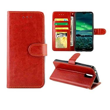 Imagem de YUNCHAO Caixa de telefone Para Nokia 2.3 Horse Texture Leather Horizontal Flip Protective Case com titular e slots de cartão e carteira e moldura capa para celular