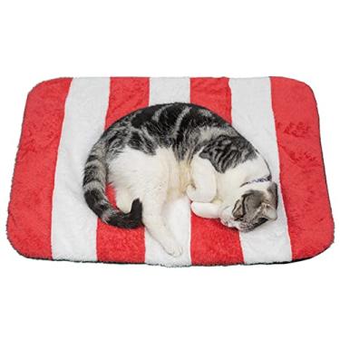 Imagem de Animais de estimação cama de gato auto aquecimento almofada para animais de estimação cobertor sem elétrico macio auto aquecimento almofada de cachorro tapete térmico aquecido para gatos internos ao ar livre lavável, vermelho, 70x100cm